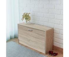 vidaXL Banco zapatero de roble 80x24x45 cm