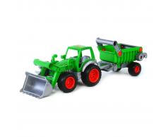 Polesie Polisie Tractor con pala frontal y remolque 58x16x17 cm verde 1450657