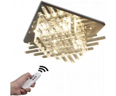 vidaXL Lámpara de techo, LED RGB rectangular interior con tiras cristal