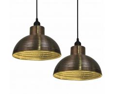 vidaXL lámparas colgantes de techo semiesféricas color cobre 2 uds