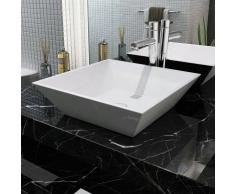 vidaXL Lavabo cuadrado de cerámica 41,5x41,5x12 cm blanco
