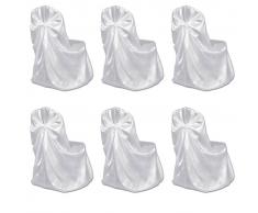 vidaXL Set de 6 Fundas blancas para sillas, banquetes y bodas