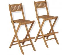 vidaXL Taburetes de bar al aire libre 2 unidades 39,5x61x114 cm