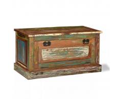 vidaXL Banco zapatero de madera maciza reciclada