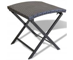 vidaXL taburete plegable de ratán sintético color negro