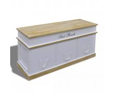 vidaXL Banco baúl de madera blanca para zapatos