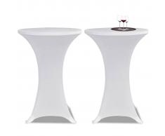 vidaXL 2 Manteles blancos ajustados para mesa de pie - 70 cm diámetro