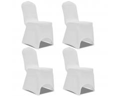 vidaXL Funda de silla elástica 4 unidades blanca