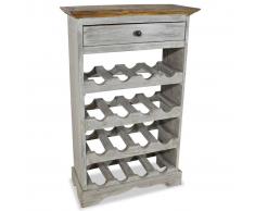 vidaXL Botellero de madera maciza reciclada 55x23x85 cm