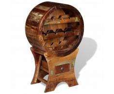 vidaXL Botellero para 10 botellas de madera maciza reciclada