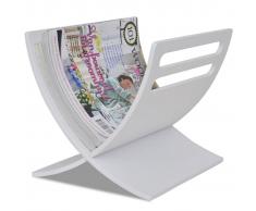 vidaXL Revistero de madera suelo blanco