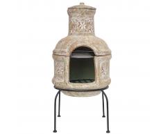 RedFire Chimenea Star Flower con parrilla arcilla de paja 86033