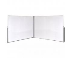 vidaXL Toldo biombo lateral retráctil 180x600 cm blanco crema