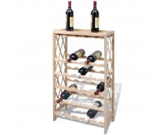 vidaXL Botellero de madera con bandeja, 25 botellas