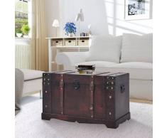 vidaXL Baúl vintage de madera 66x38x40 cm