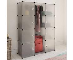 vidaXL Armario modular de 9 compartimentos, blanco, 37 x 115 150 cm