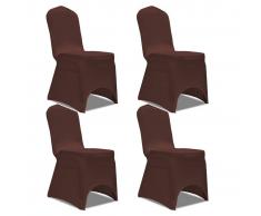 vidaXL Funda de silla elástica 4 unidades marrón