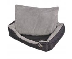 vidaXL Cama para perro con cojín acolchado talla S negra