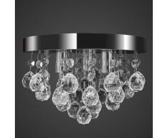 vidaXL Lámpara de techo cristal diseño cromado