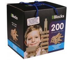 BBlocks Tablones de construcción 200 piezas madera marrón BBLO890101