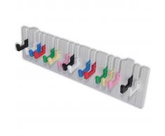 vidaXL Perchero para pared forma de teclado piano 16 ganchos coloridos