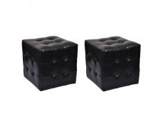 vidaXL 2 x Taburete De Forma Cubo Negro