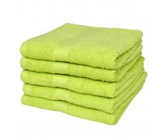 vidaXL 5 Toallas de baño algodón color verde manzana, 100 x 150 cm, 500 gsm