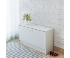 vidaXL Banco zapatero 80x24x45 cm blanco
