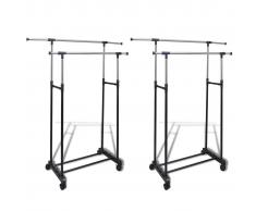 vidaXL Perchero Ajustable Para Ropa de 2 Barras - Piezas