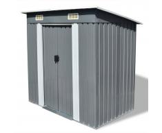 vidaXL Caseta de jardín metal gris