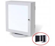 vidaXL Armario MDF de Espejo para Joyas/Almacenamiento (Blanco)
