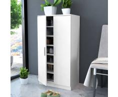 vidaXL Mueble zapatero blanco con 7 estantes