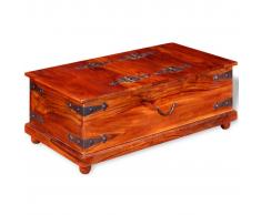 vidaXL Baúl de almacenamiento madera maciza sheesham 90x50x35 cm
