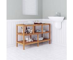 vidaXL Estantería de cuarto baño 100x40x65cm madera maciza nogal