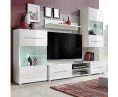 vidaXL Mueble de pared 5 uds gabinete TV con iluminación LED blanco