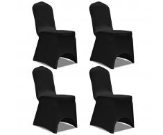vidaXL Funda para silla elástica 4 unidades negra