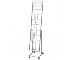 vidaXL Revistero 38x27x139 cm plateado A4
