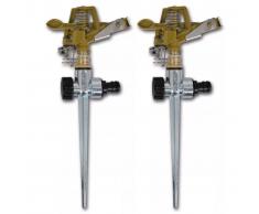 vidaXL Rociador Impulso De Zinc Riego Del Jardín Con Encaje Metal 2 Pcs