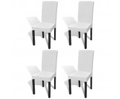 vidaXL Funda de silla elástica recta 4 unidades blanca