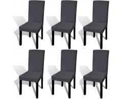 vidaXL Funda para silla elástica recta 6 unidades gris antracita
