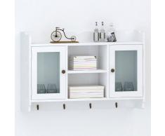 vidaXL Armario/Vitrina MDF de Pared para Libros/DVD/Cristalería (Blanco)