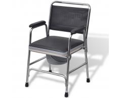 vidaXL silla con inodoro incorporado de acero inoxidable (Negra)