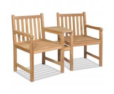 vidaXL Sillas para exterior de teca con agujero sombrilla 2 uds.