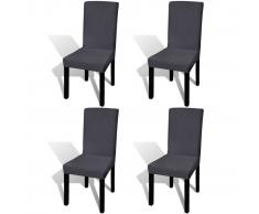 vidaXL Funda para silla elástica recta 4 unidades gris antracita