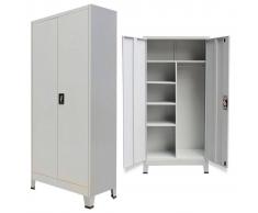 vidaXL Armario de almacenaje con 2 puertas acero 90x40x180 cm gris