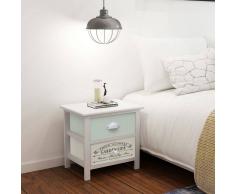 vidaXL Mesita de noche raída y elegante francesa madera
