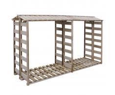 vidaXL Caseta para leña 300x100x176 cm madera de pino impregnada