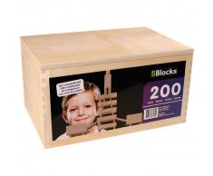BBlocks Tablones de construcción 200 piezas madera marrón BBLO890200