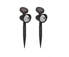 Luxform Focos LED solares Lazise 2 uds. negro 44239