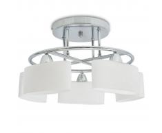 vidaXL Lámpara de techo pantalla cristal elipse 5 bombillas E14 200 W